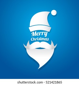 Santa claus with beard vector illustration .Christmas hipster poster for party or greeting card. Santa Hipster Claus. vector merry christmas art design background.