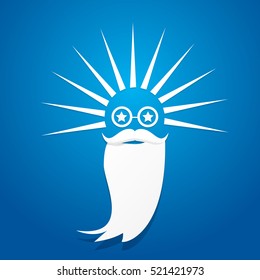 Santa claus with beard vector illustration .Christmas hipster poster for party or greeting card. Santa Hipster Claus. vector merry christmas art design background.