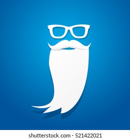 Santa claus with beard vector illustration .Christmas hipster poster for party or greeting card. Santa Hipster Claus. vector merry christmas art design background.