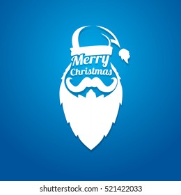 Santa claus with beard vector illustration .Christmas hipster poster for party or greeting card. Santa Hipster Claus. vector merry christmas art design background.