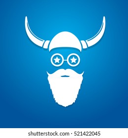 Santa claus with beard vector illustration .Christmas hipster poster for party or greeting card. Santa Hipster Claus. vector merry christmas art design background.