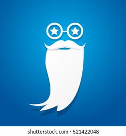 Santa claus with beard vector illustration .Christmas hipster poster for party or greeting card. Santa Hipster Claus. vector merry christmas art design background.
