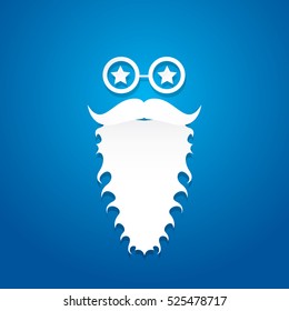 Santa claus with beard vector illustration .Christmas hipster poster for party or greeting card. Santa Hipster Claus. vector merry christmas art design background.