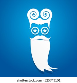 Santa claus with beard vector illustration .Christmas hipster poster for party or greeting card. Santa Hipster Claus. vector merry christmas art design background.