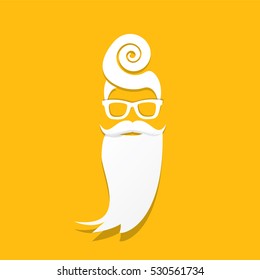 Santa claus with beard vector illustration .Christmas hipster poster for party or greeting card. Santa Hipster Claus. vector merry christmas art design background.