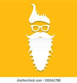 Santa claus with beard vector illustration .Christmas hipster poster for party or greeting card. Santa Hipster Claus. vector merry christmas art design background.