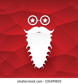 Santa claus with beard vector illustration .Christmas hipster poster for party or greeting card. Santa Hipster Claus. vector merry christmas art design background.