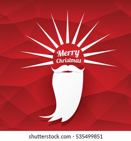 Santa claus with beard vector illustration .Christmas hipster poster for party or greeting card. Santa Hipster Claus. vector merry christmas art design background.