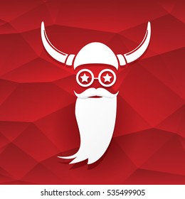 Santa claus with beard vector illustration .Christmas hipster poster for party or greeting card. Santa Hipster Claus. vector merry christmas art design background.