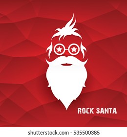 Santa claus with beard vector illustration .Christmas hipster poster for party or greeting card. Santa Hipster Claus. vector merry christmas art design background.