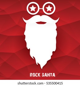 Santa claus with beard vector illustration .Christmas hipster poster for party or greeting card. Santa Hipster Claus. vector merry christmas art design background.