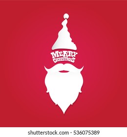 Santa claus with beard vector illustration .Christmas hipster poster for party or greeting card. Santa Hipster Claus. vector merry christmas art design background