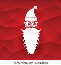 Santa claus with beard vector illustration .Christmas hipster poster for party or greeting card. Santa Hipster Claus. vector merry christmas art design background.