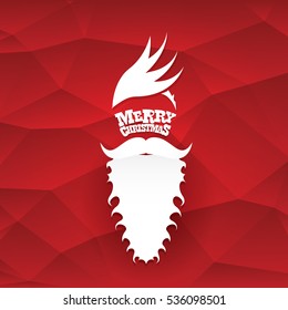 Santa claus with beard vector illustration .Christmas hipster poster for party or greeting card. Santa Hipster Claus. vector merry christmas art design background.