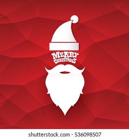 Santa claus with beard vector illustration .Christmas hipster poster for party or greeting card. Santa Hipster Claus. vector merry christmas art design background.
