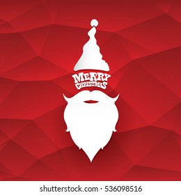 Santa claus with beard vector illustration .Christmas hipster poster for party or greeting card. Santa Hipster Claus. vector merry christmas art design background.