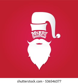 Santa claus with beard vector illustration .Christmas hipster poster for party or greeting card. Santa Hipster Claus. vector merry christmas art design background.