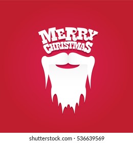 Santa claus with beard vector illustration .Christmas hipster poster for party or greeting card. Santa Hipster Claus. vector merry christmas art design background