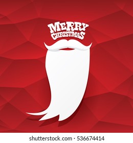 Santa claus with beard vector illustration .Christmas hipster poster for party or greeting card. Santa Hipster Claus. vector merry christmas art design background