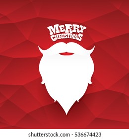 Santa claus with beard vector illustration .Christmas hipster poster for party or greeting card. Santa Hipster Claus. vector merry christmas art design background