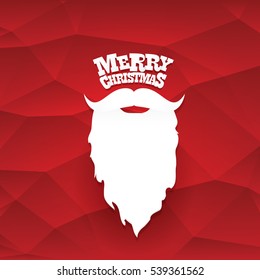 Santa claus with beard vector illustration .Christmas hipster poster for party or greeting card. Santa Hipster Claus. vector merry christmas art design background