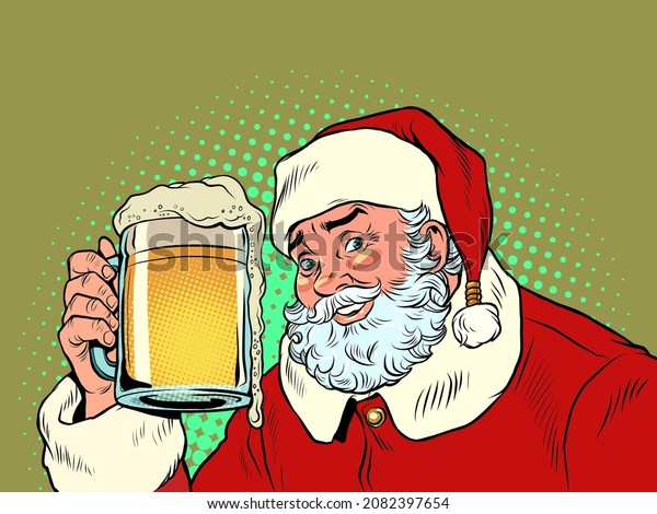 Santa Claus Beer Mug Pub Bar Stock Vector (Royalty Free) 2082397654 ...