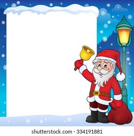 Santa Claus with bell theme frame 2 - eps10 vector illustration.