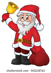 Santa Claus con imagen de tema del timbre 1 - ilustración vectorial eps10.