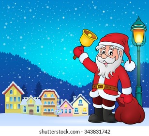 Santa Claus with bell theme image 3 - eps10 vector illustration.