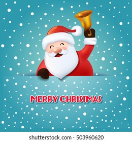 Santa Claus with bell. Vector