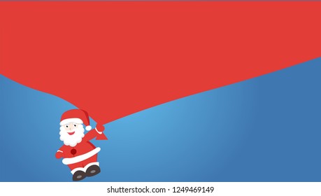 Santa Claus with big bag (bagful) with free blank space for text