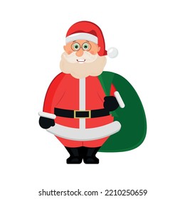 Santa Claus with a big bag of gifts.