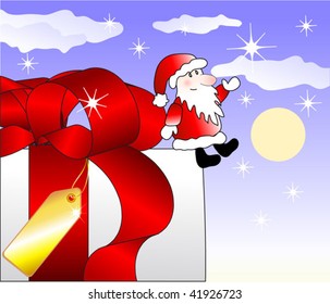 Santa Claus and a big gift for you