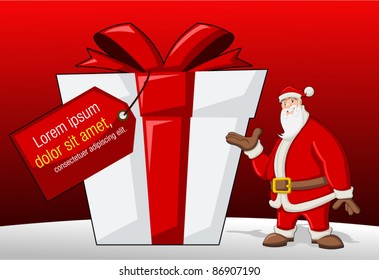 Santa Claus with big present box