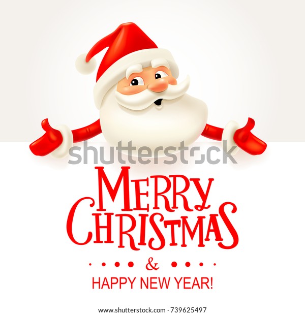 Cartelli Buon Natale.Immagine Vettoriale Stock 739625497 A Tema Babbo Natale Con Grande Cartello Buon Royalty Free