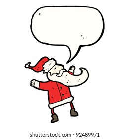 Weihnachtsmann mit großem Sprechblase-Cartoon