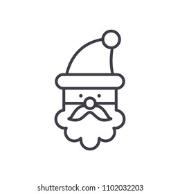 Santa Claus black icon concept. Santa Claus flat  vector symbol, sign, illustration.