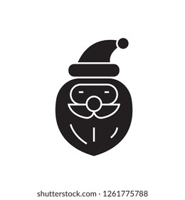 Santa claus black vector concept icon. Santa claus flat illustration, sign