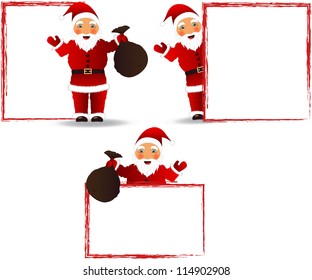 Santa Claus with a blank board