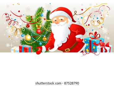 Papá Noel con la tabla en blanco.