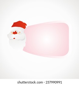 Santa Claus blank label for text pink vector format.