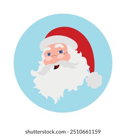 Santa Claus in blue flame vector illustration