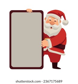 santa claus with board illustration isolated