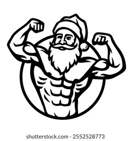 Santa Claus with a bodybuilders body.