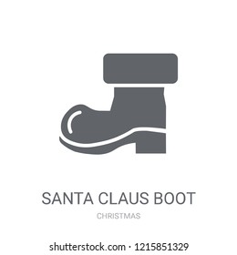 Santa claus boot icon. Trendy Santa claus boot logo concept on white background from Christmas collection. Suitable for use on web apps, mobile apps and print media.