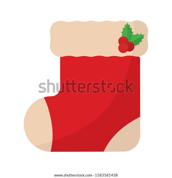 Santa Claus Boot Icon Vector Illustration Stock Vector (Royalty Free ...