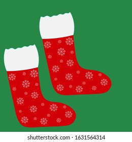 Santa Claus boots. Clothes for the New Year and Christmas. Close-up. Can be used for various gifts and greetings.