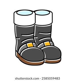 santa claus boots color icon vector. santa claus boots sign. isolated symbol illustration