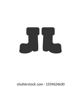 Santa Claus boots silhouette vector on a white background
