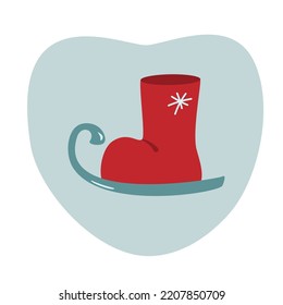 Santa claus boots. Skates vector illustration.